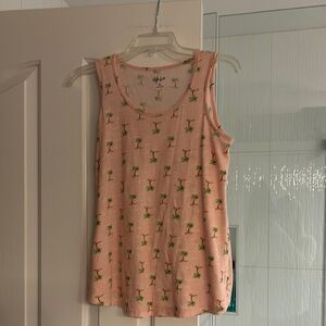 Style & Co. Pink Sleeveless Tank Top with Floral Print
